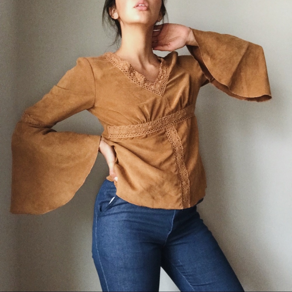 Vintage Suede 70’s Style Hippie Vibe Shirt-SOLD
